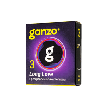 Презервативы с анестетиком для продления удовольствия Ganzo Long Love - 3 шт Презервативы с анестетиком для продления удовольствия Ganzo Long Love - 3 шт